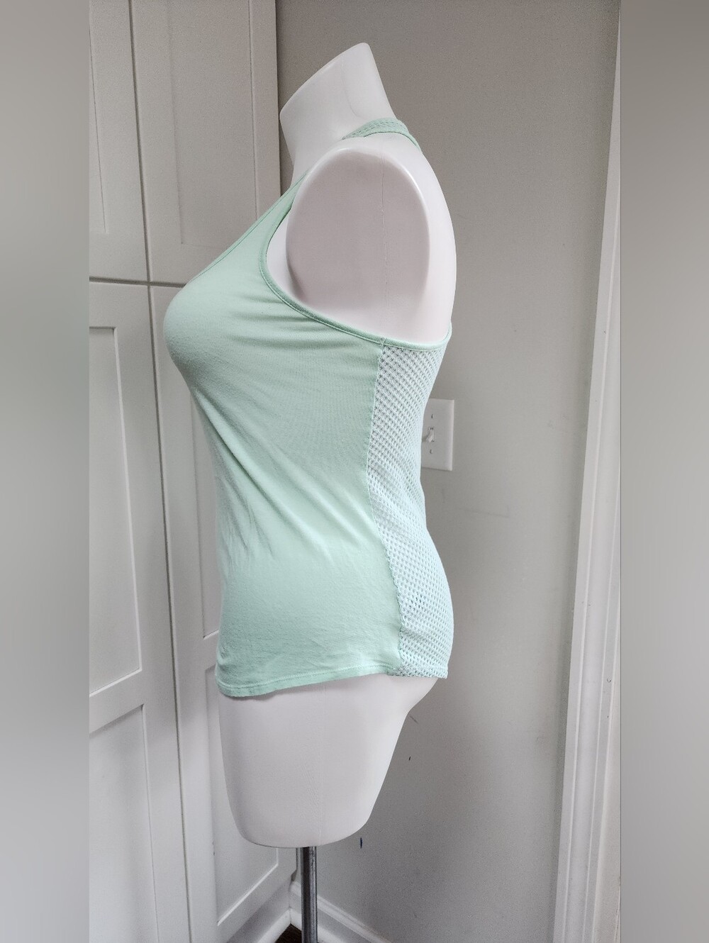 Express Mint Green Mesh Back Racerback Tank Top - Picture 3 of 7